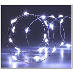 Svetelný drôt s časovačom Silver lights 80 LED, studená biela, 395 cm