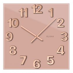 Vlaha VCT1108 skleněné hodiny 40 x 40 cm, růžová