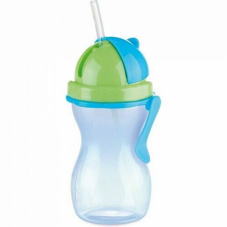 TESCOMA detská fľaša so slamkou BAMBINI 300 ml, zelená, modrá